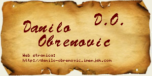 Danilo Obrenović vizit kartica